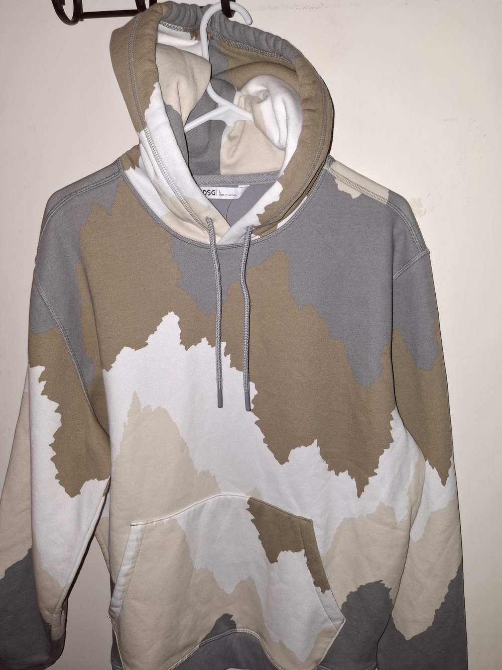DSG Men's Camouflage Pullover Hoodie in Gray, Beige, White
